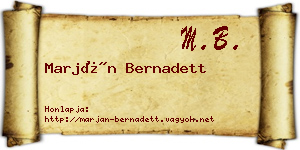 Marján Bernadett névjegykártya