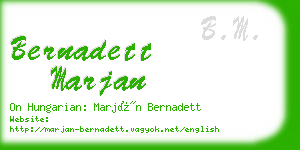 bernadett marjan business card